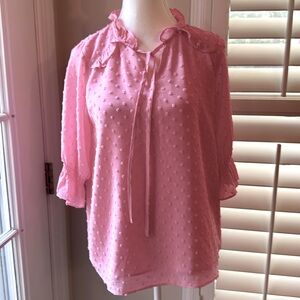 CeCe Coral Textured Blouse